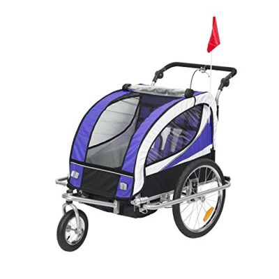 homcom kinderanhnger 2 in 1 fahrradanhnger kinder jogger anhnger 360 1