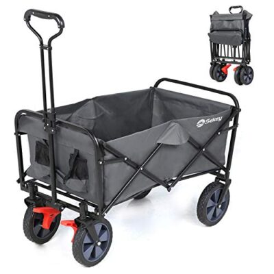 sekey faltbarer bollerwagen mit bremsen klappbar handwagen transportkarre