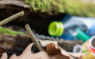 müll im walg, picking up garbage in the forest