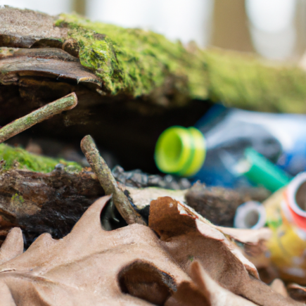 müll im walg, picking up garbage in the forest